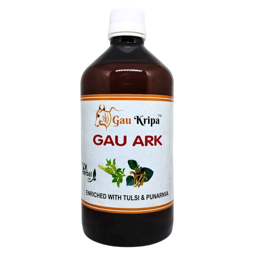 Bottle of Gomutra Ark with Tulsi and Punarnava 400 ML Ayurvedic medicine