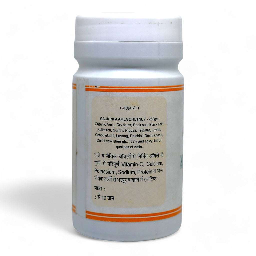 250 GM jar of handmade Aansh Herbals amla chutney with Indian gooseberries and spices