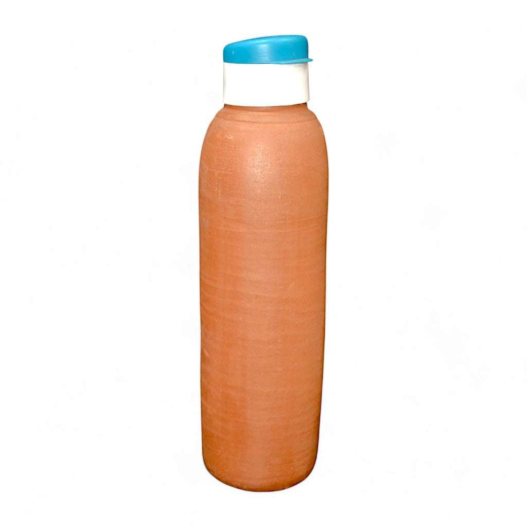 Clay water bottle with closed cap