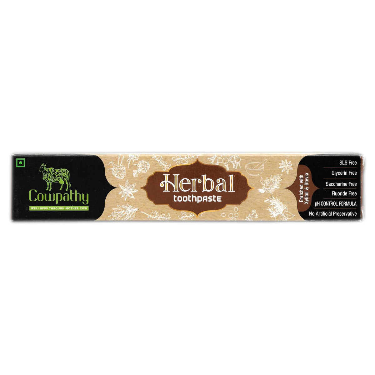 Cowpathy Fluoride Free Herbal Toothpaste 100 GM with natural Ayurvedic ingredients for healthy teeth and gums
