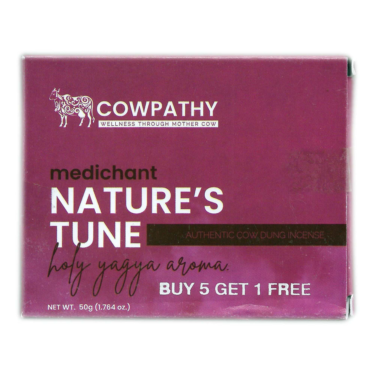 Cowpathy Nature Tune Cow Dung Dhoop Batti 50 GM natural incense sticks with aromatic herbs and essential oils