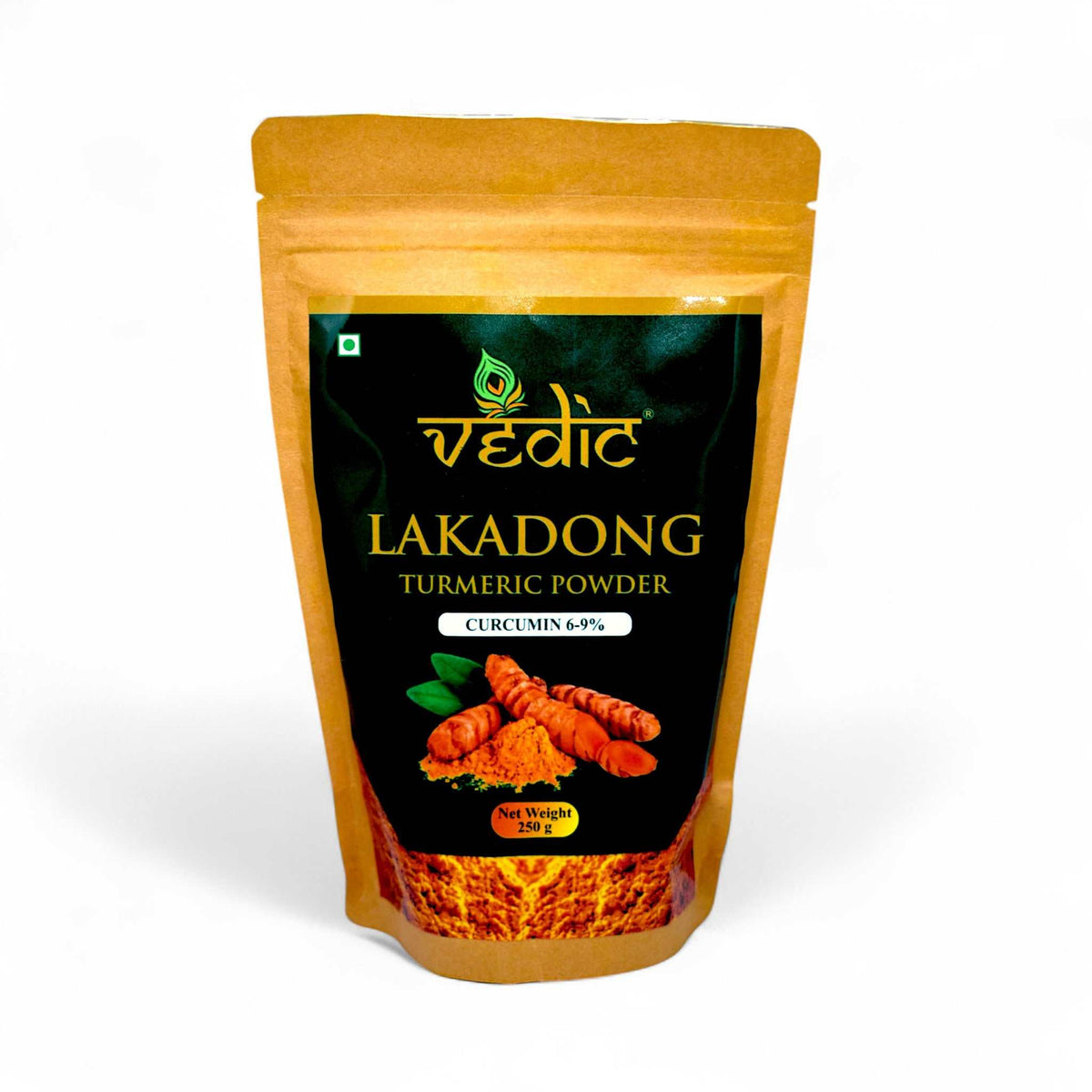 Vedic Lakadong Turmeric powder 250 GM with high curcumin level from Meghalaya in branded packaging