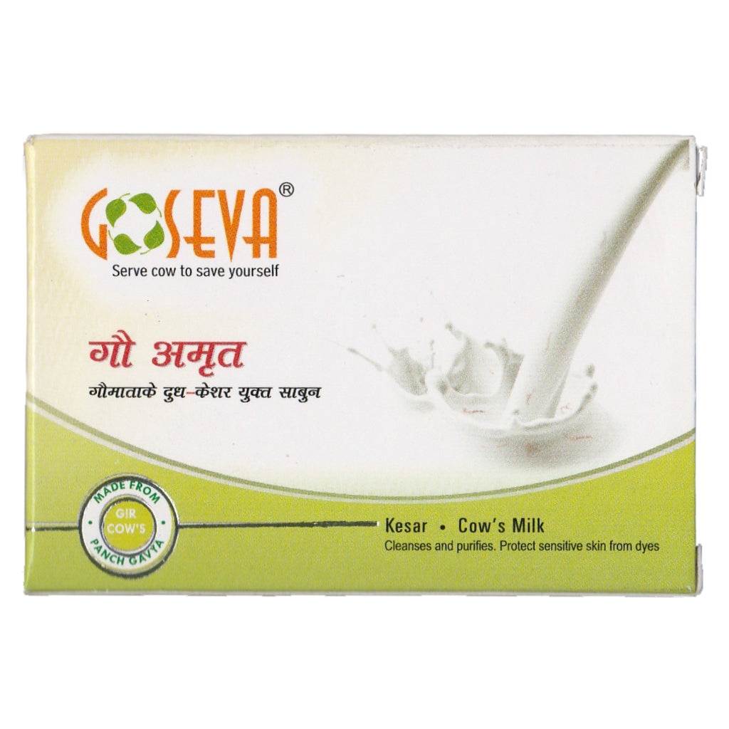 GoSeva Gau Amrit moisturizing soap bar with natural ingredients and Gir Cow’s milk for hydrated skin