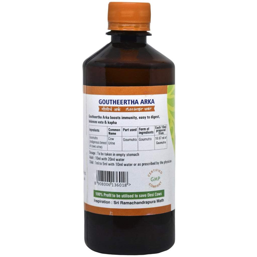 Gou Ganga Cow Urine Ark 450ml bottle for immunity and digestion boost