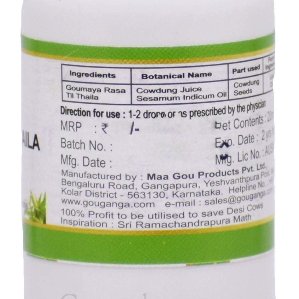 Gou Ganga Ear & Nasal Drops 20 ML bottle with natural ingredients for ear infection relief