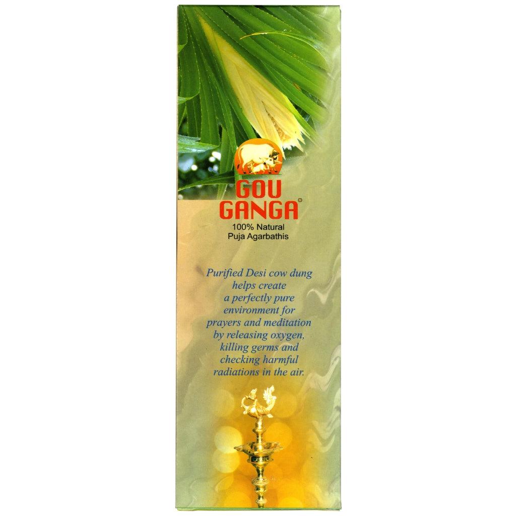 Pack of Gou Ganga Jasmine Agarbatti with 90 incense sticks made from pure desi cow dung and herbs for a calming fragrance