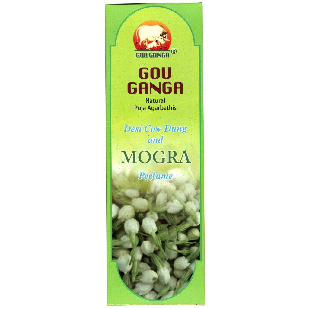 Gou Ganga Mogra Agarbatti pack with 90 sticks made from pure desi cow dung and herbs