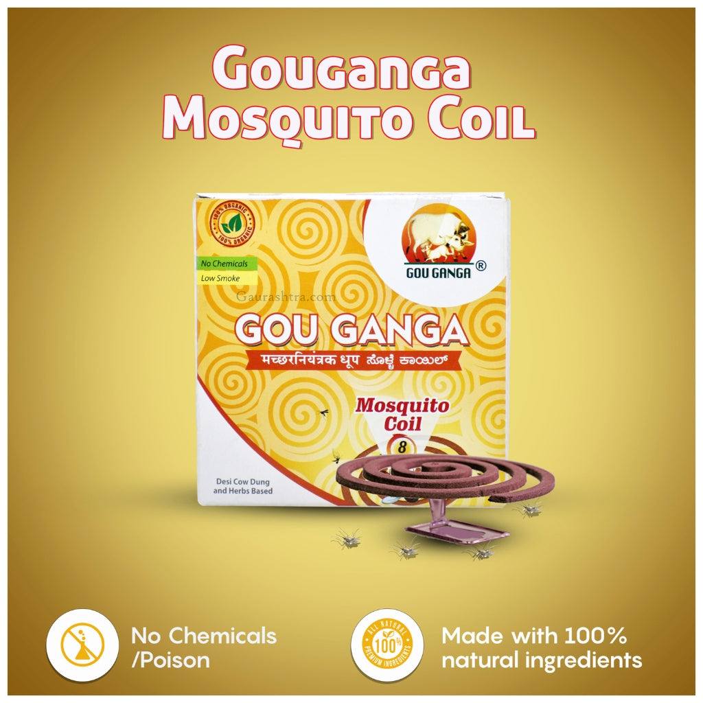 Herbal mosquito coil pack of 10 by Gou Ganga, chemical-free and safe for families