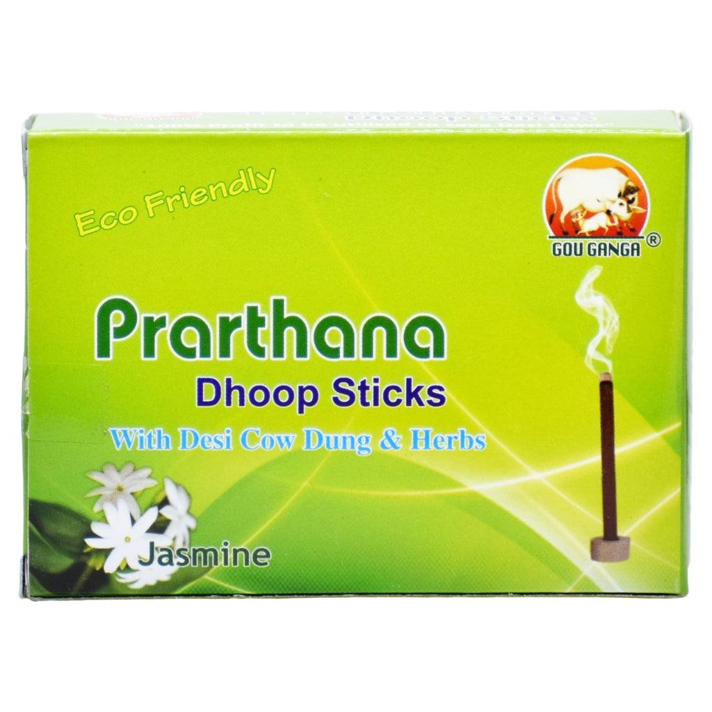 Prarthana Jasmine Cow Dung Incense Sticks pack with jasmine aroma and desi cow dung