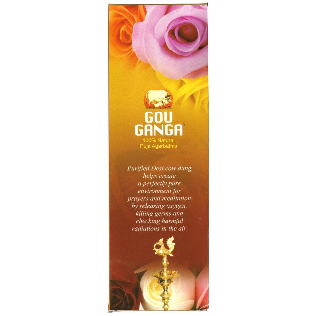 Gou Ganga Rose Agarbatti pack with 90 incense sticks emitting pleasant rose fragrance