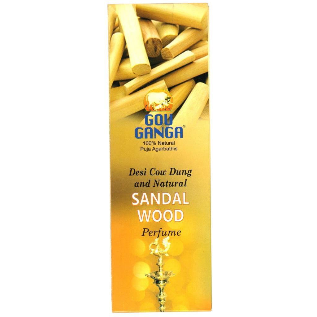 Gou Ganga Sandalwood Agarbatti pack of 90 incense sticks with pure desi cow dung and special herbs