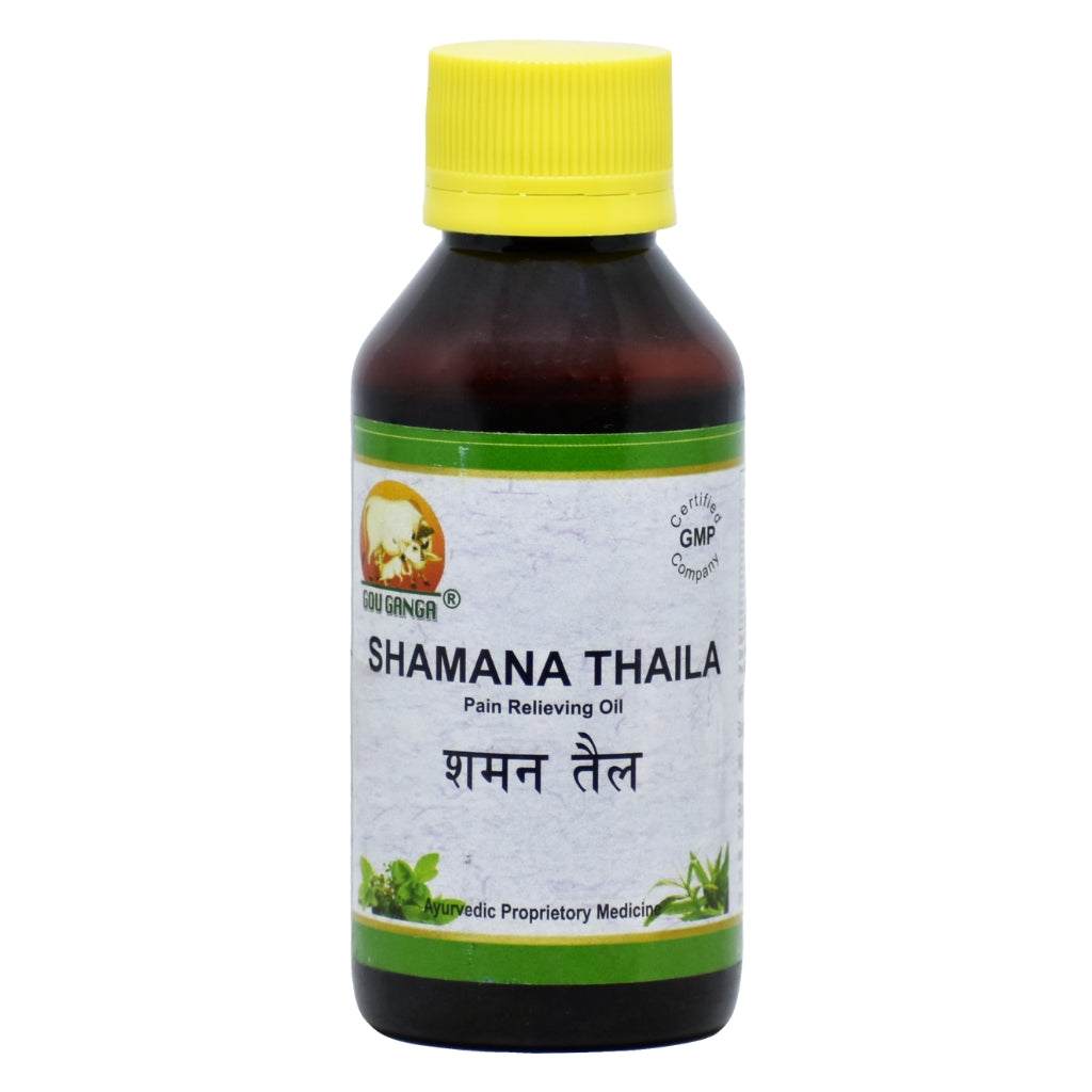 Gou Ganga Shaman Oil 100ml bottle for muscular and joint pain relief with natural ingredients