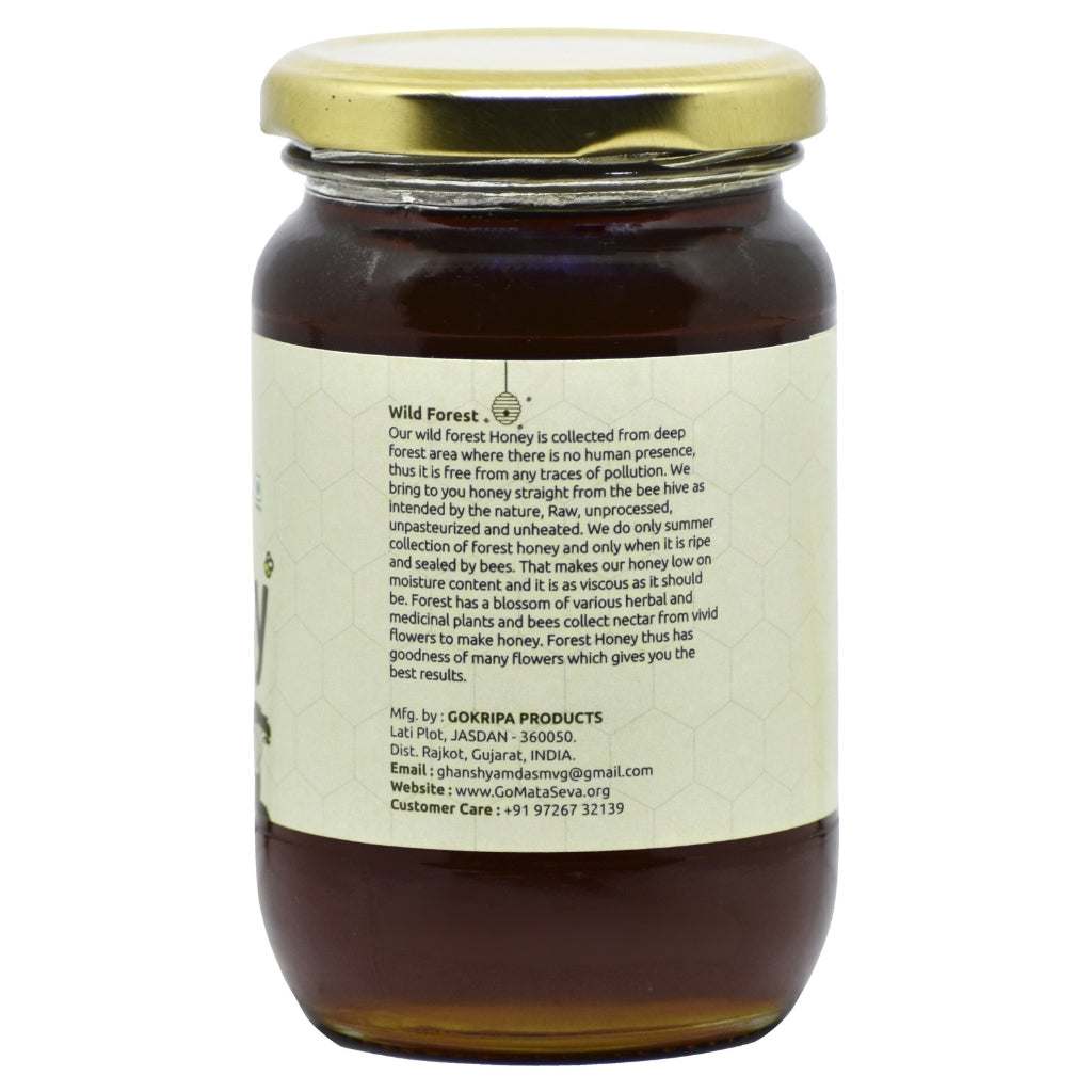 GoSeva Wild Forest Honey 400ml jar of raw, natural, unprocessed honey from deep forest areas