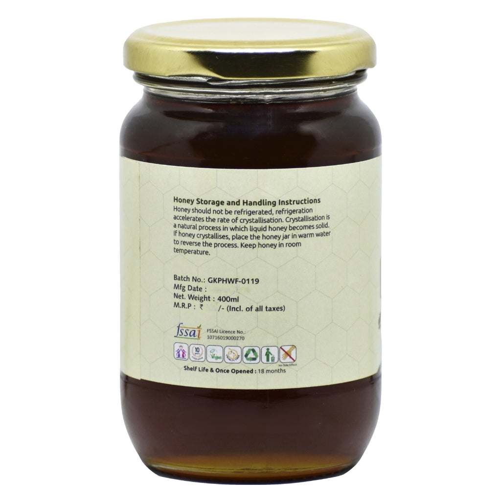 GoSeva Wild Forest Honey 400ml raw unprocessed natural honey jar from deep forest nectar