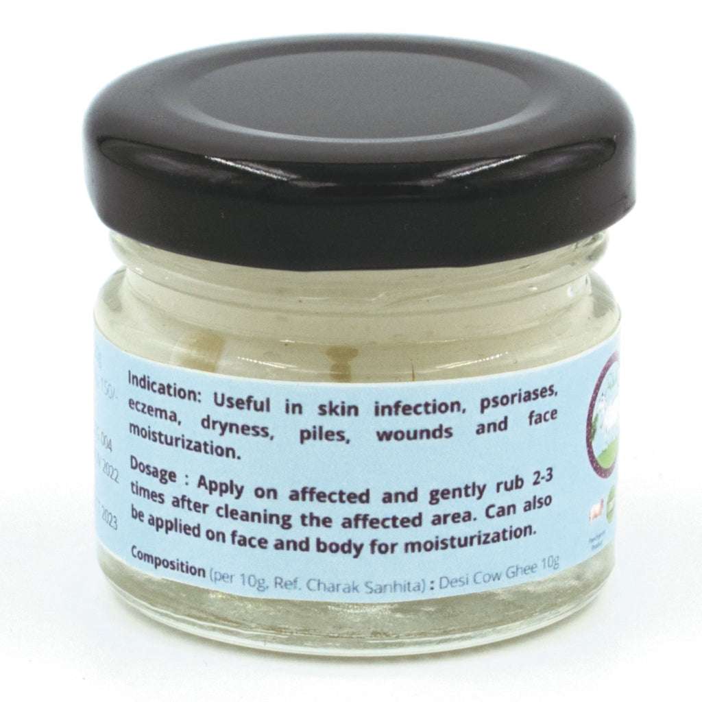Shat Dhaut Ghrit Ayurvedic skin balm made from 100% Desi Cow Ghee, soothing and cooling for psoriasis and eczema.