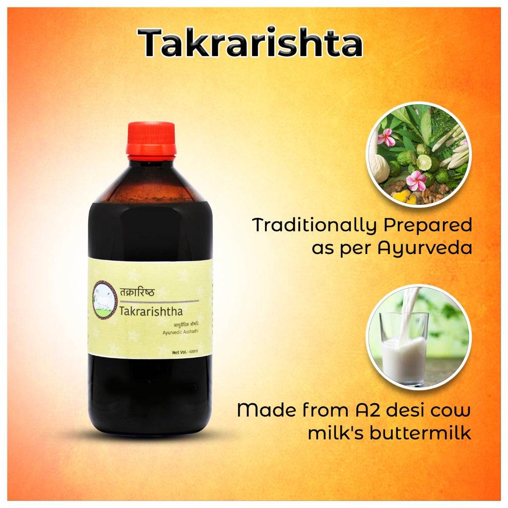 Gaushadh A2 Takrarishta 400ml Ayurvedic digestive tonic for gut health and detox