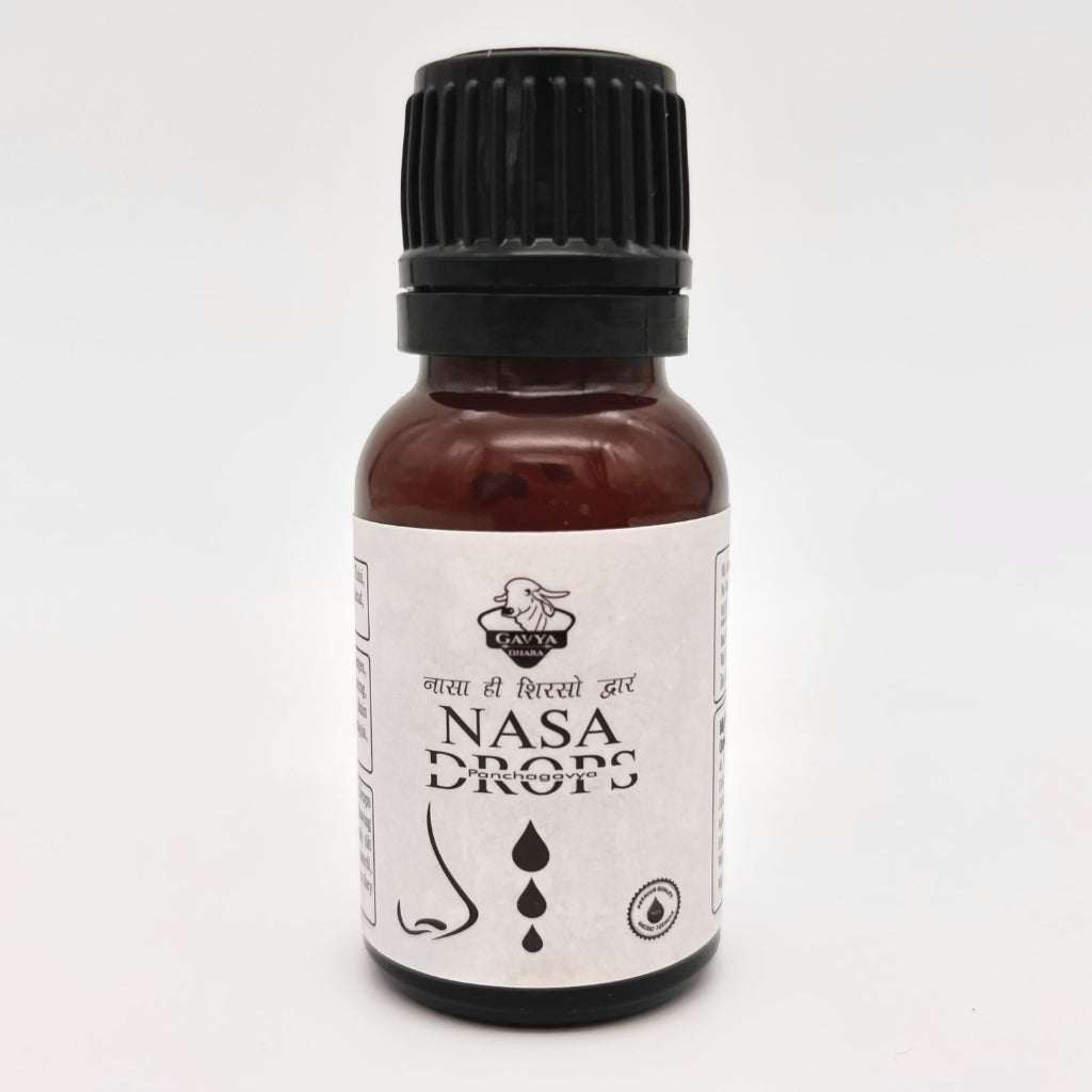 Gavyadhara Panchagavya Nasal Drops 15ML bottle for Ayurvedic migraine and sinus relief