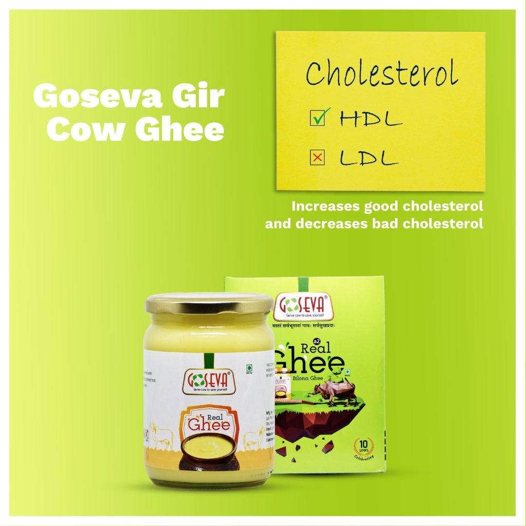 GoSeva Gir Cow Ghee 500ml jar showcasing pure A2 ghee made from indigenous Gir cow milk with golden color and traditional packaging