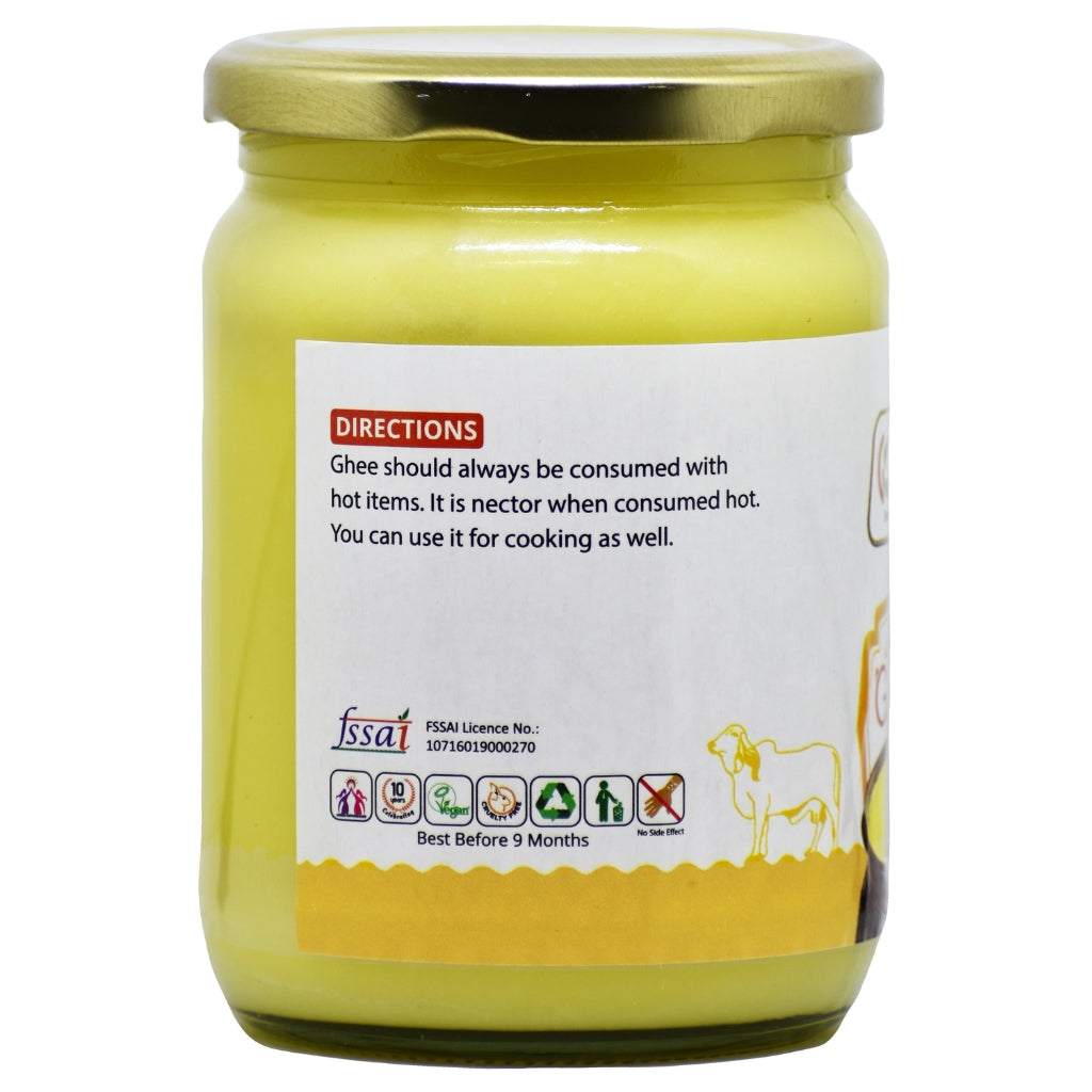 GoSeva Gir Cow Ghee 500ml bottle showcasing pure A2 traditional ghee from Gir cow milk
