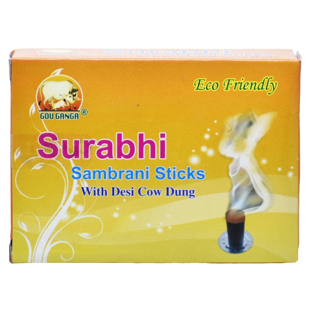 Gou Ganga Sambrani Dhoop pack of 20 sticks made from pure cow dung and natural herbs for spiritual aroma
