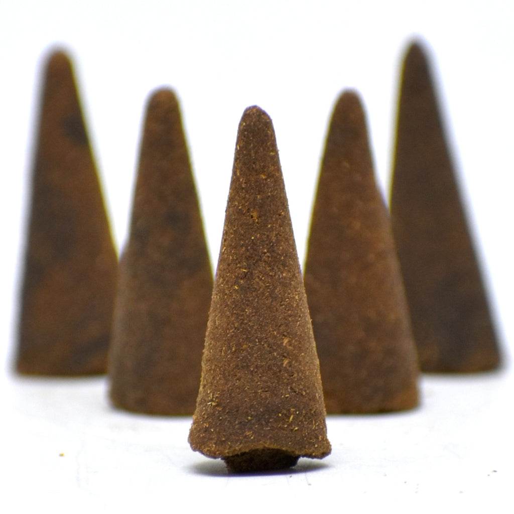 Pack of 15 Gou Ganga Surbhi Cow Dung Dhoop Batti cones with Ayurvedic herbs and sandalwood fragrance
