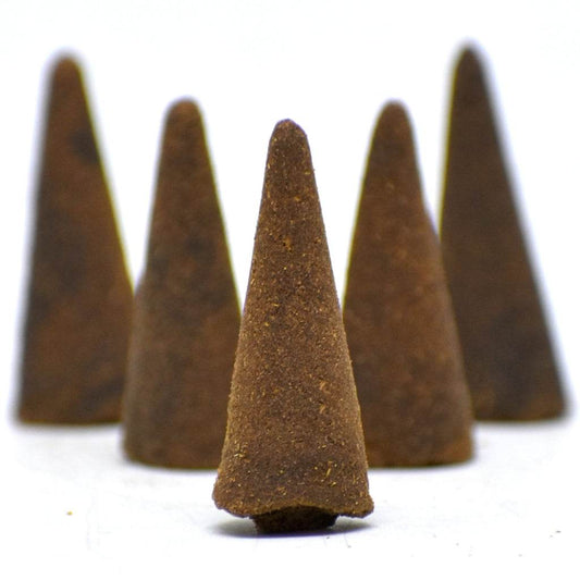 Pack of 15 Gou Ganga Surbhi Cow Dung Dhoop Batti cones with Ayurvedic herbs and sandalwood fragrance