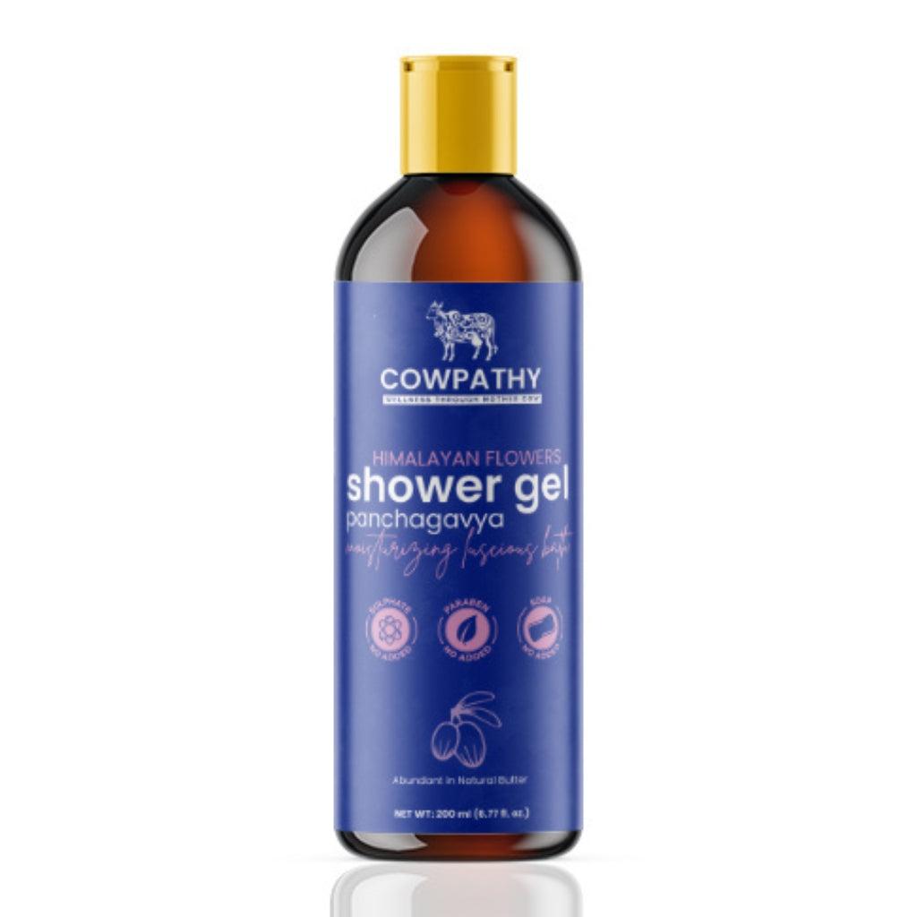 Cowpathy Shower Gel 200 ml Himalayan Flowers natural nourishing liquid soap with Panchagavya blend