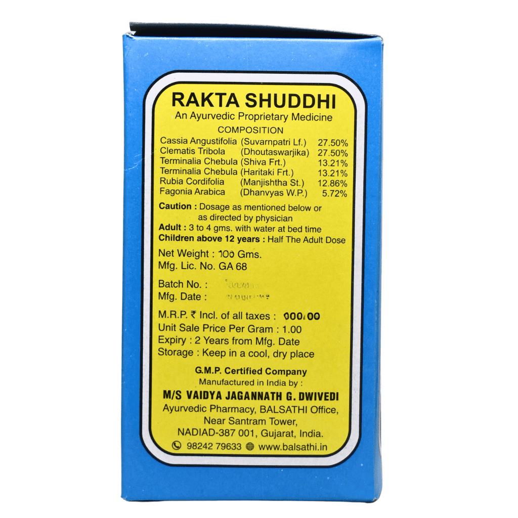 Ingredients of Raktshuddhi churna
