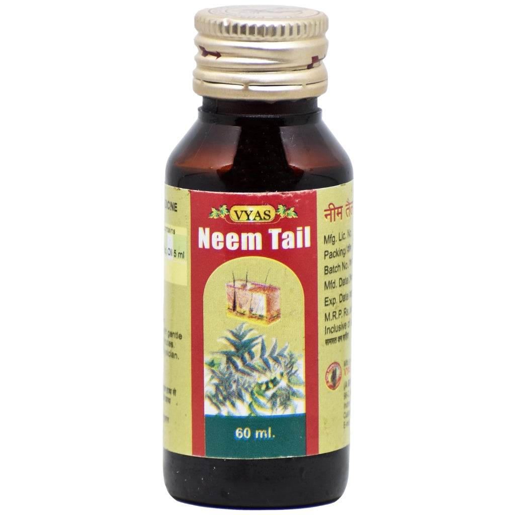 Vyas Neem Oil 60 ML bottle for skin and hair care with natural healing properties