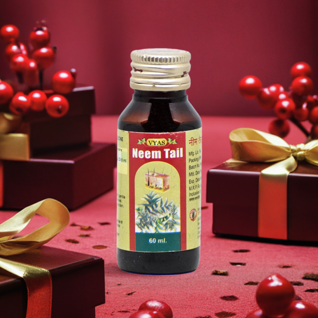 Vyas Neem Oil 60ML bottle for skin and hair care with natural healing properties