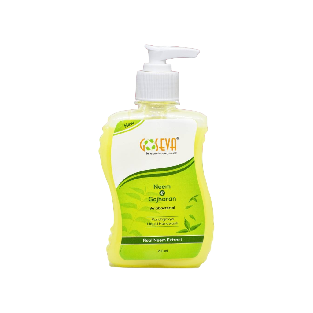 GoSeva Neem Hand Wash 250 ML bottle with Ayurvedic neem and Panchagavya ingredients for natural germ protection