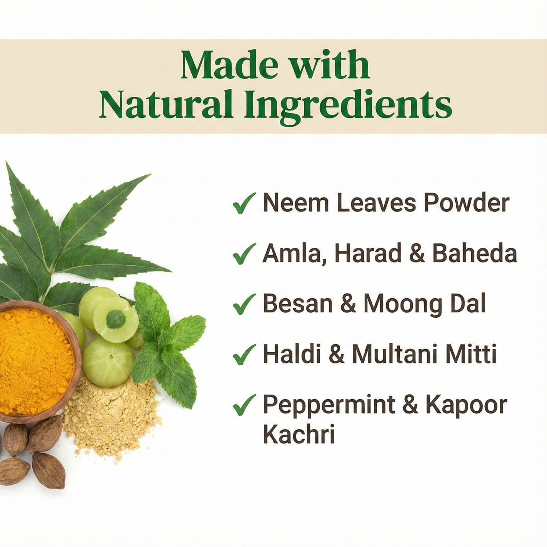 Paquete facial Surbhi antiespinillas Neem 80 GM