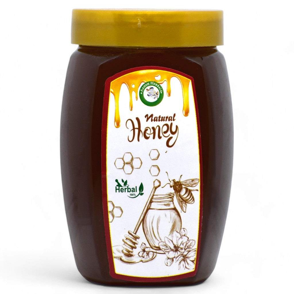 Aansh Herbals Pure Honey 500 GM bottle showcasing natural crystallized honey without added sugar