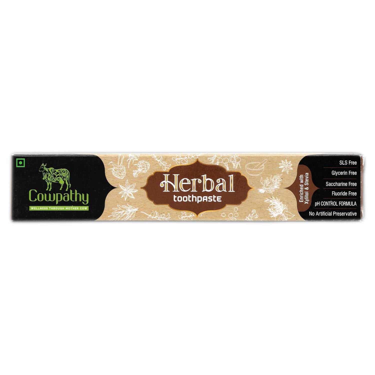 Cowpathy Fluoride Free Herbal Toothpaste 100 GM with natural Ayurvedic ingredients for healthy teeth and gums