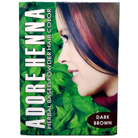 Adore Henna Based Herbal Hair Colour Sachet 60 GM - Dark Brown
