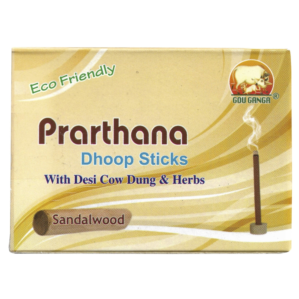 Prarthana Chandan Cow Dung Dhoop Batti - 20 Sticks