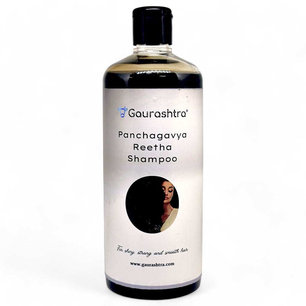 Gaurashtra Reetha Shampoo bottle with Amla and Shikakai for hair fall and dandruff control
