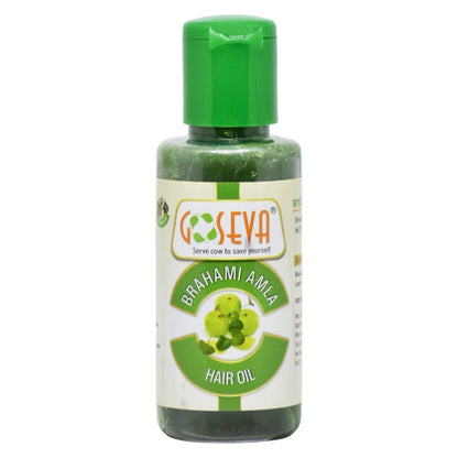 GoSeva Brahmi Amla Herbal Hair Oil 100 ML bottle with green cap.