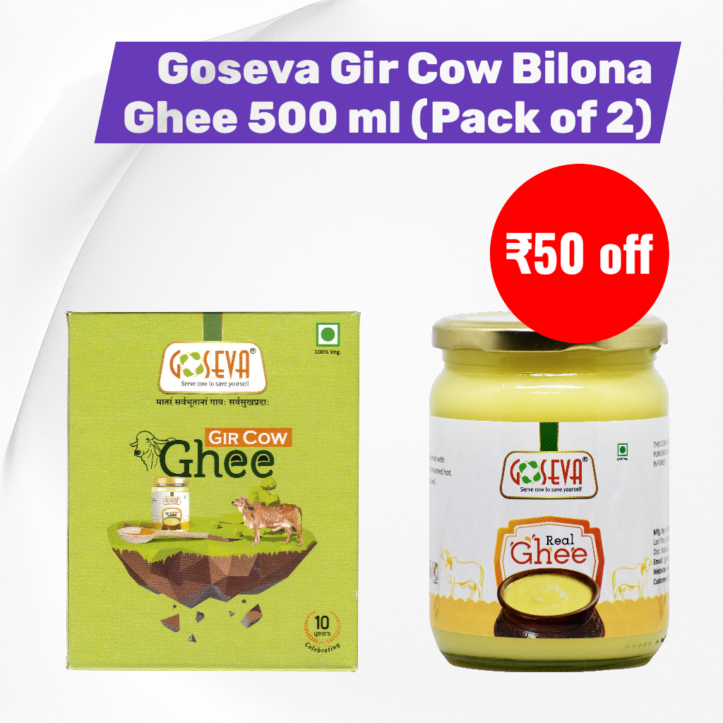 Goseva Bilona Gir Cow Ghee - 500 ml (Pack of 2)