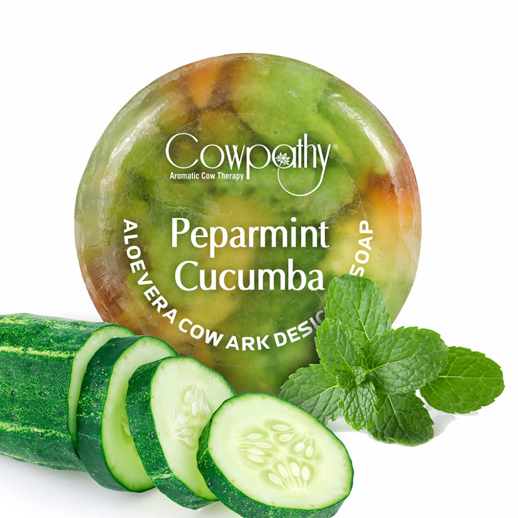 Cowpathy Transparent Peppermint Cucumber Bath Soap 100 GM