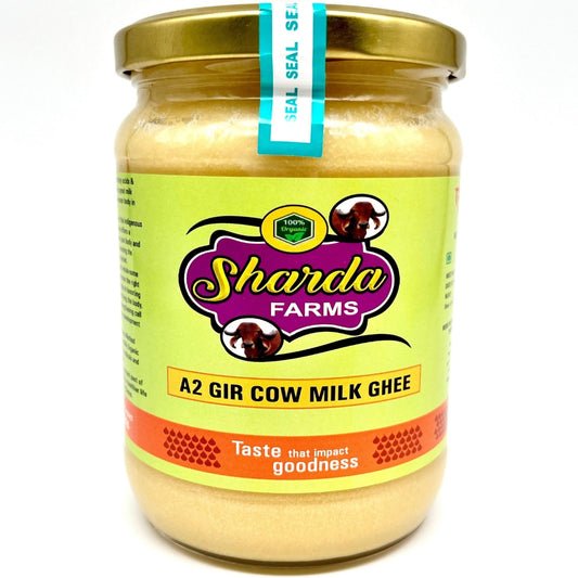 Sharda Organics A2 Ghee - Gir Cow Hand Churned Ghee 500 ML