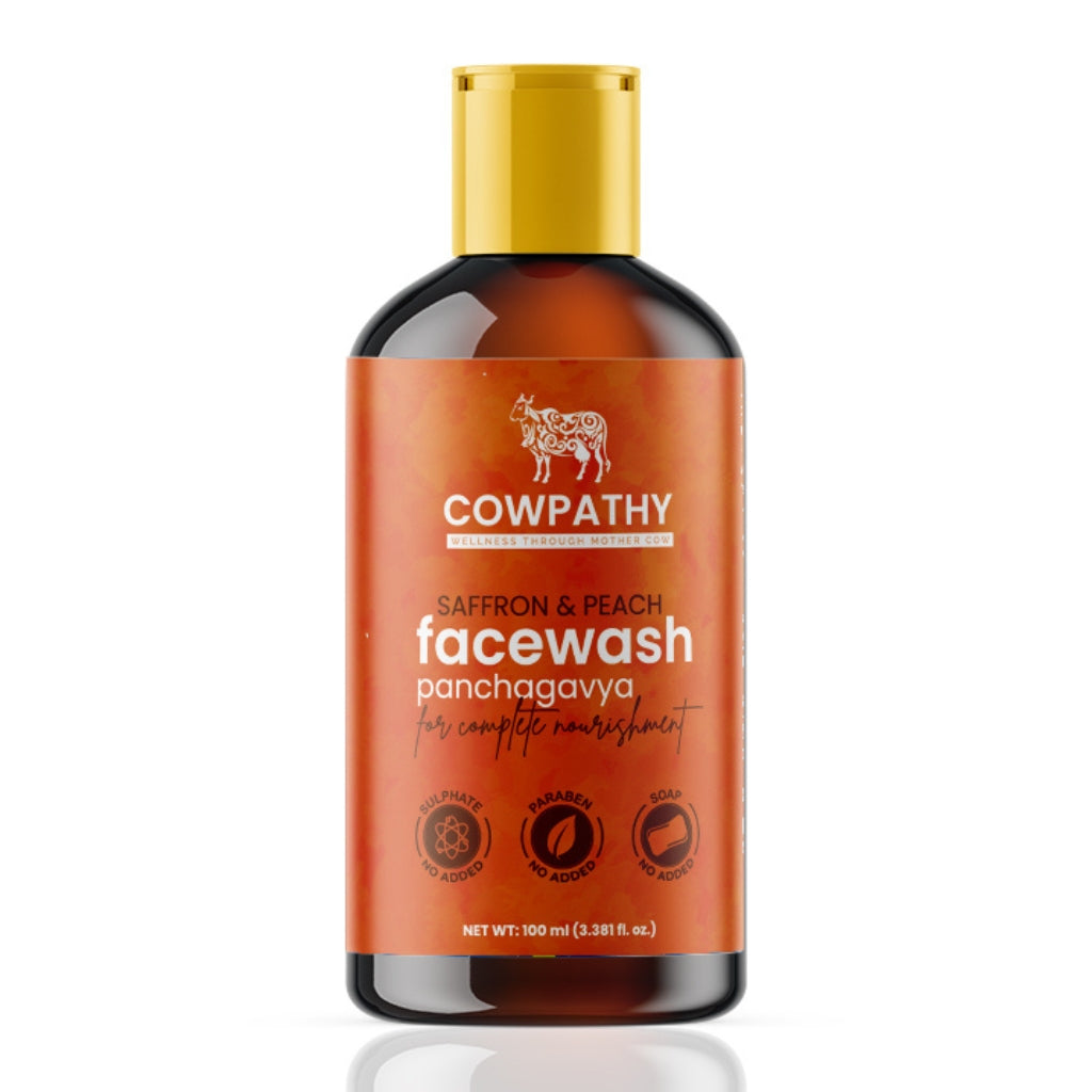 Cowpathy Natural Facewash 100 ml - Saffron and Peach