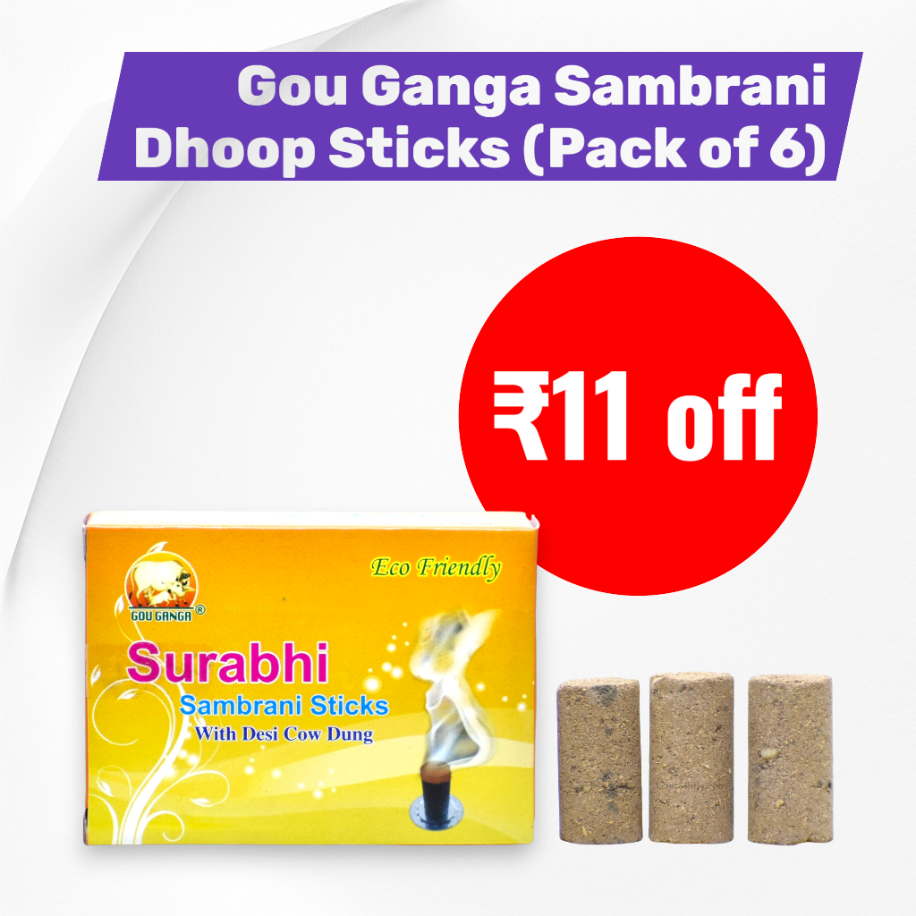 Gou Ganga Surabhi Sambrani Dhoop Sticks - Pack of 6