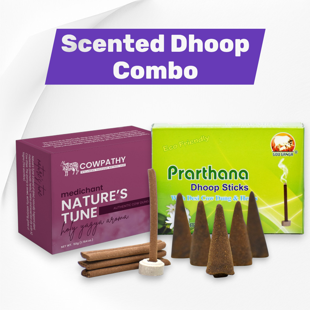 Sugandhit Prarthana (Premium Charcoal-Free Cow Dung Dhoop Combo)